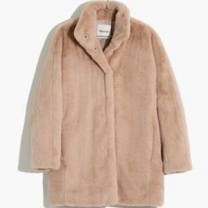 Madewell faux fur coat jacket size large